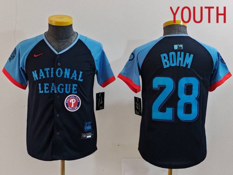 Youth Philadelphia Phillies #28 Bohm Blue All star 2024 Nike MLB Jersey style 5